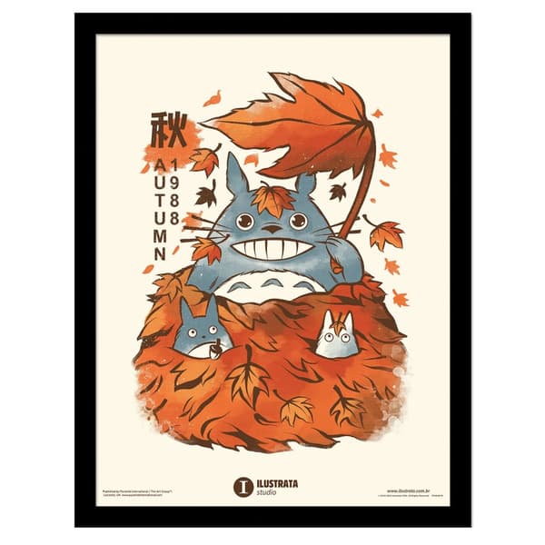 Ilustrata My Neighbour Autumn Paper Print White/Orange/Grey 40cm x 30cm