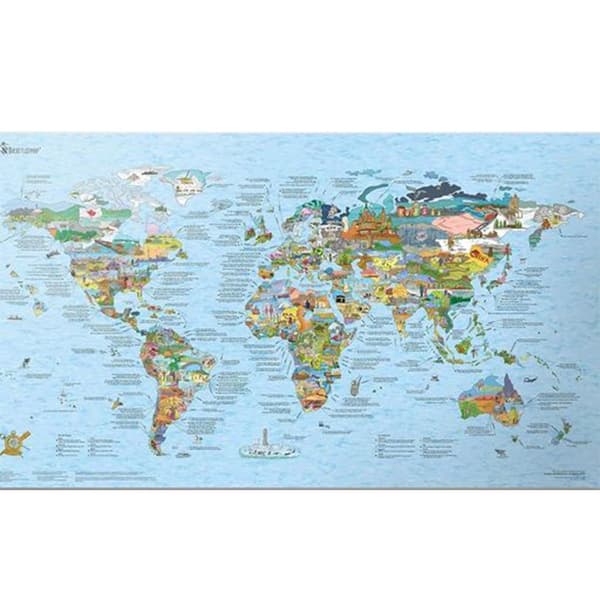 Awesome Maps Tekemistä Ennen Kuolemaa Vinyylikartta  146 x 86 cm