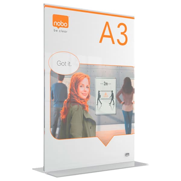 Nobo Transparent Akryl Bordplade Plakatholder A3