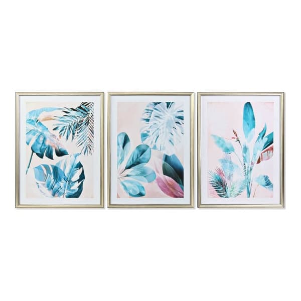 Maalaus DKD Home Decor 60 x 4 x 80 cm Trooppinen (3 Kappaletta)