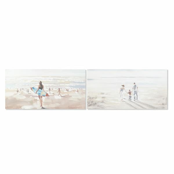 Maleri DKD Home Decor Strand 120 x 3,7 x 60 cm (2 enheder)