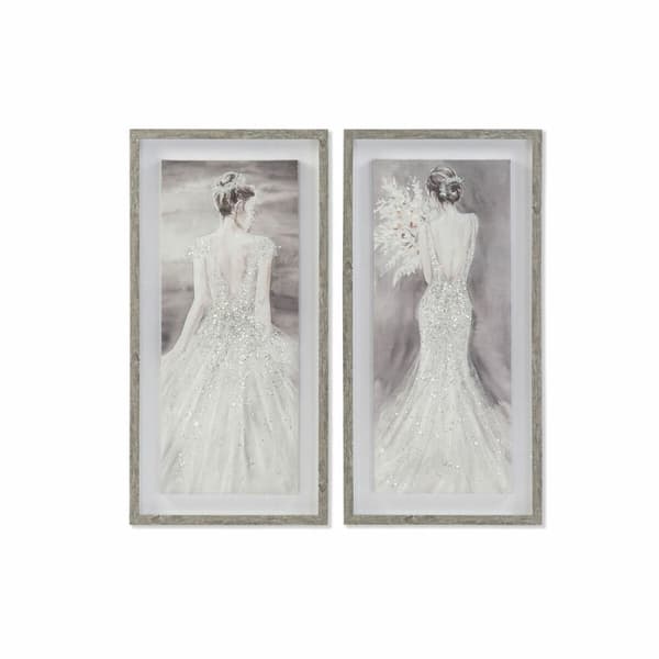 Maalaus DKD Home Decor 40 x 3,8 x 80 cm Nainen Romanttinen (2 osaa)