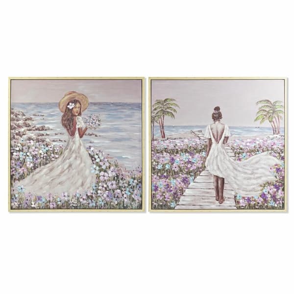Maalaus DKD Home Decor 100 x 4 x 100 cm Välimeren (2 osaa)