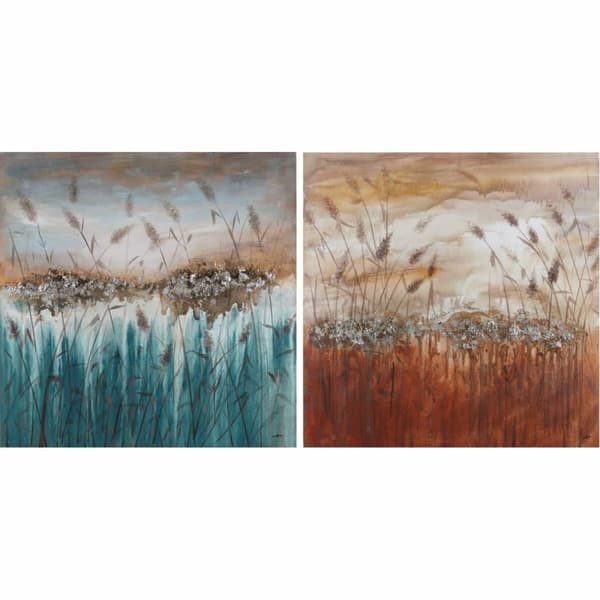 Tavla DKD Home Decor 100 x 3,5 x 100 cm Modern (2 antal)