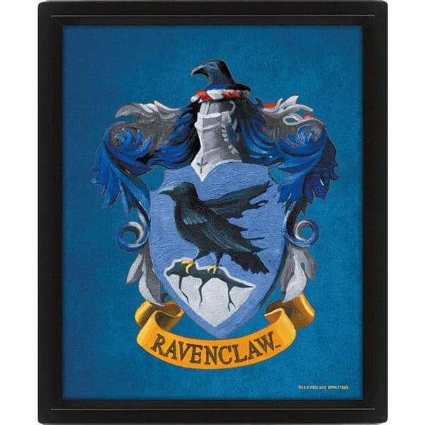 Harry Potter Colourful Crest Ravenclaw 3D Print Blue/Bronze 10in x 8in