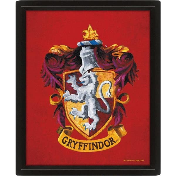 Harry Potter Färgglad Gryffindor-affisch Red/Gold 10in x 8in