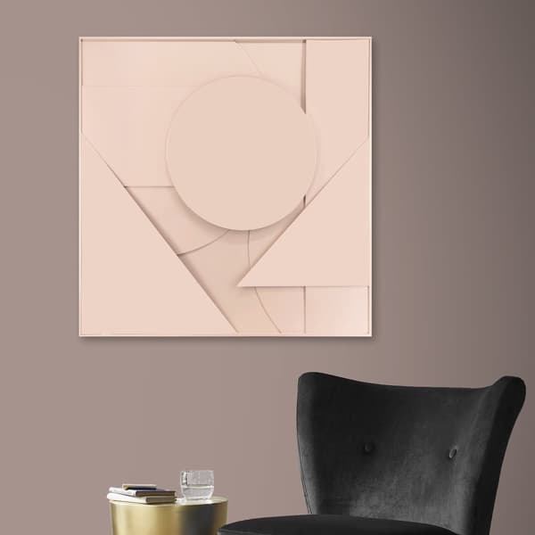 Kunst til hjemmet - Abstrakt 3D ornament - 80x80cm - Pink