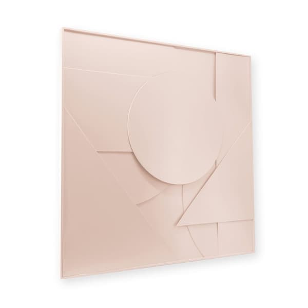 Kunst til hjemmet - Abstrakt 3D ornament - 80x80cm - Pink