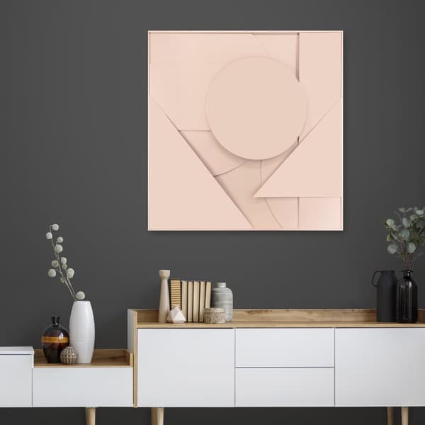 Kunst til hjemmet - Abstrakt 3D ornament - 80x80cm - Pink