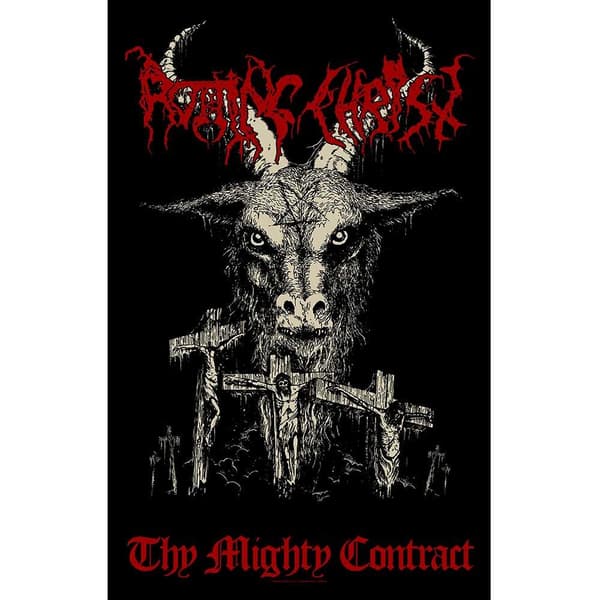 Rotting Christ Thy Mighty Contract Textile Poster Black/White/Red 42in x 27in