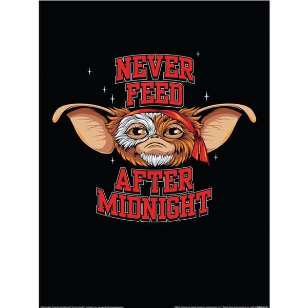 Gremlins Never Feed After Midnight Paper Poster Black/Red/Brown 40cm x 30cm