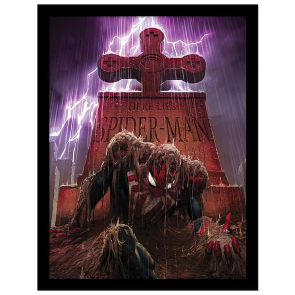 Spider-Man Gravestone Framed Poster Multicoloured 40cm x 30cm