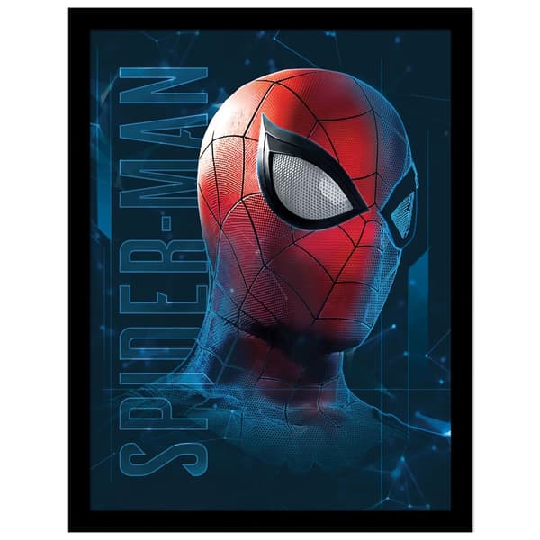 Spider-Man Close Up Framed Poster Blue/Red 40cm x 30cm