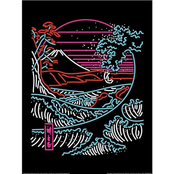 Rocket Man Retro Wave Print Multicoloured 40cm x 30cm