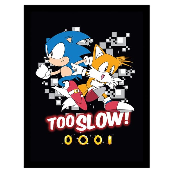 Sonic The Hedgehog Too Slow Framed Poster Multicoloured 40cm x 30cm