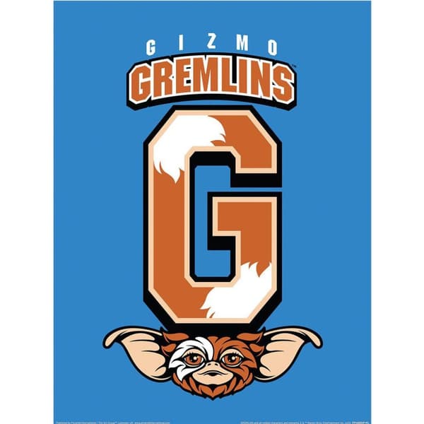 Gremlins Gizmo Jersey Print Blue/Orange/White 40cm x 30cm