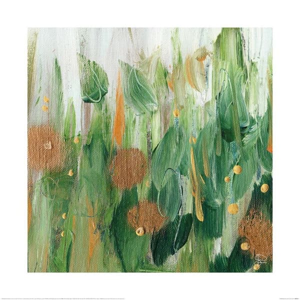 Joanna Srokol Full Blossom Print Green/White/Brown 60cm x 60cm