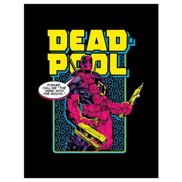 Deadpool 80s Style Framed Poster Multicoloured 40cm x 30cm