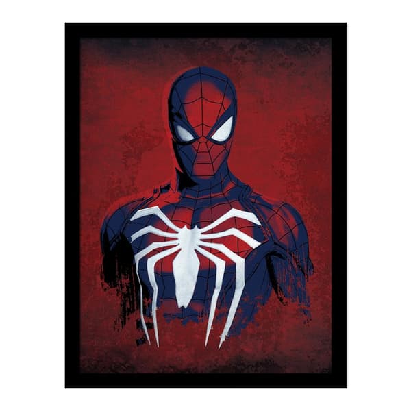 Spider-Man Spider On The Chest Framed Poster Red 40cm x 30cm
