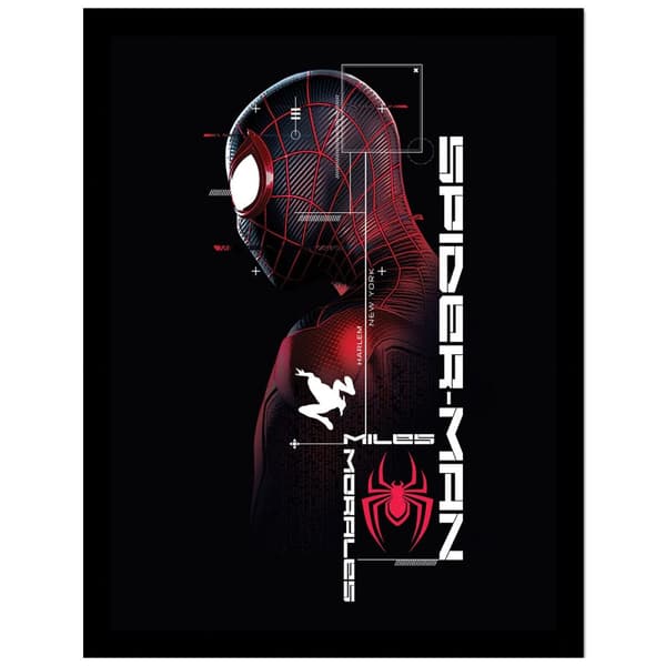 Spider-Man: Miles Morales New York Framed Poster Black/Red/White 40cm x 30cm
