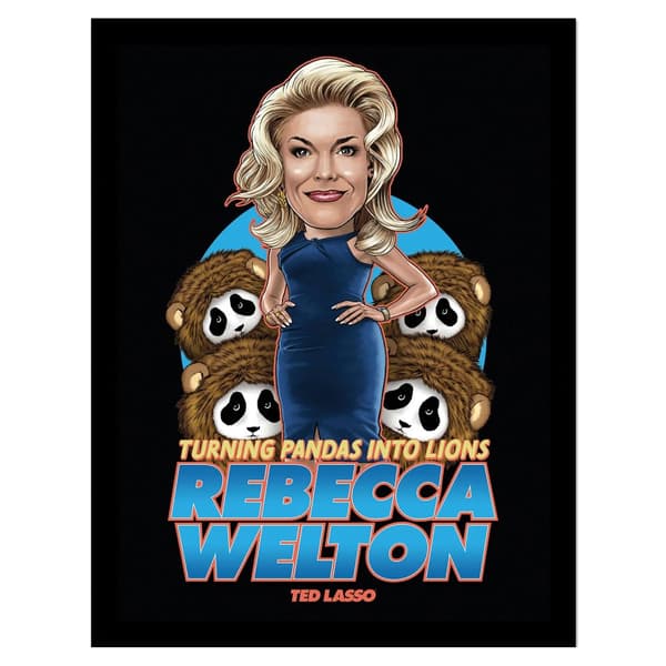 Ted Lasso Bobble Head Rebecca Framed Poster Blue/Brown/Red 40cm x 30cm