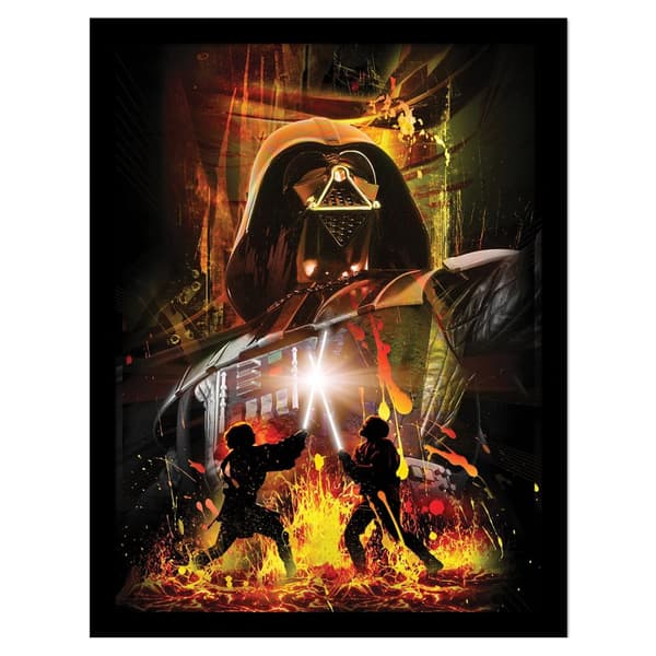 Star Wars Episode III Epic Battle Inramad affisch Black/Yellow/Orange 40cm x 30cm