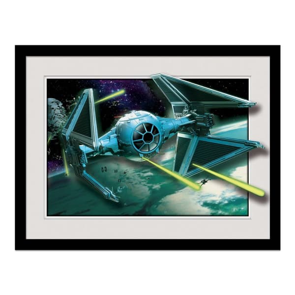 Star Wars Breakout Tie Fighter Framed Poster Blue/Black/White 45cm x 35cm