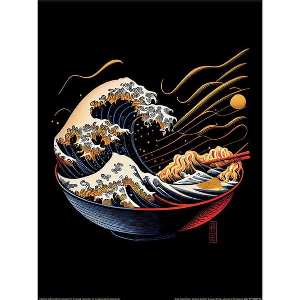 Mister Dressup Ramen Wave Print Black 40cm x 30cm