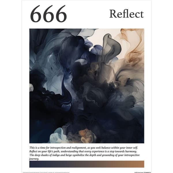 Ada Ingram Angel 666 Print Blue/Black/Gold 40cm x 30cm