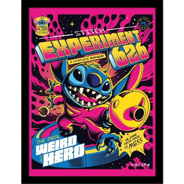 Lilo & Stitch Comic 4 Framed Poster Multicoloured 40cm x 30cm