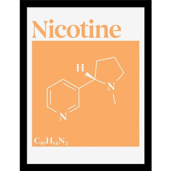 Drug Science Nicotine Framed Poster White/Orange 40cm x 30cm