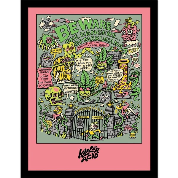 Killer Acid Stoner Graveyard Framed Poster Multicoloured 40cm x 30cm