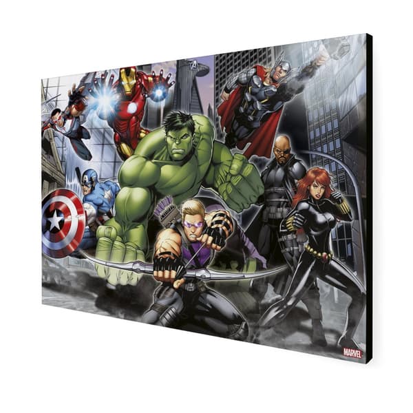 Lærred - Marvel Avengers In Battle - 70x50cm
