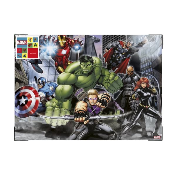 Lærred - Marvel Avengers In Battle - 70x50cm