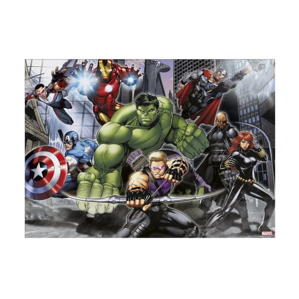 Lærred - Marvel Avengers In Battle - 70x50cm