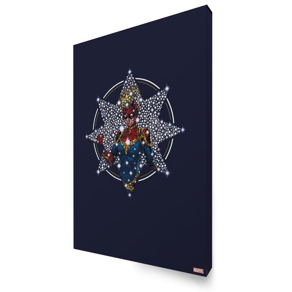 Lærred - Marvel Captain Marvel Sparkle - 50x70cm