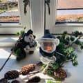 Miniatyrbillede 1 af 2: Sødeste snemand på ski - handmade Cotton
