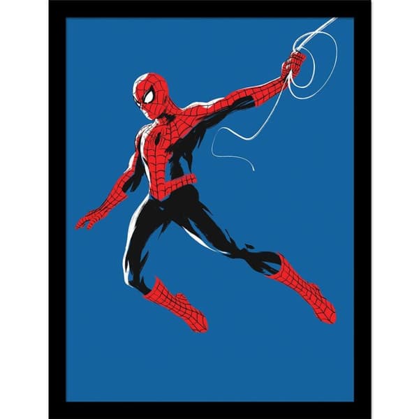 Spider-Man Web Line Framed Poster Blue/Red 40cm x 30cm