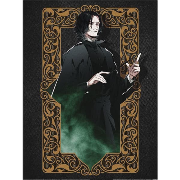 Harry Potter: Wizard Dynasty Smoke Severus Snape Print Black/Gold 40cm x 30cm