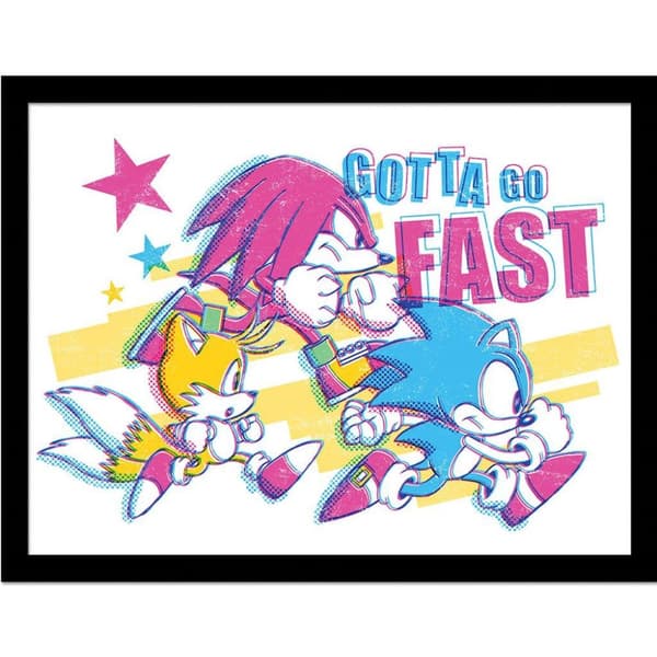 Sonic The Hedgehog Gotta Go Fast Framed Poster Multicoloured 40cm x 30cm