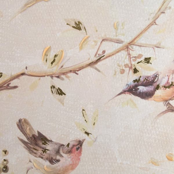 Art for the Home - Lærred med håndmalede detaljer - Sunset birds - 70x50cm - Pink
