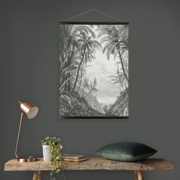 Art for the Home  Hängande affisch Linne - Djungellandskapsskiss - 80x60cm