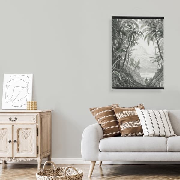 Art for the Home  Hängande affisch Linne - Djungellandskapsskiss - 80x60cm