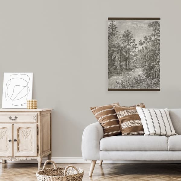 Art for the Home Hængende plakat Linned - Jungle Landscape Sepia - 80x60cm