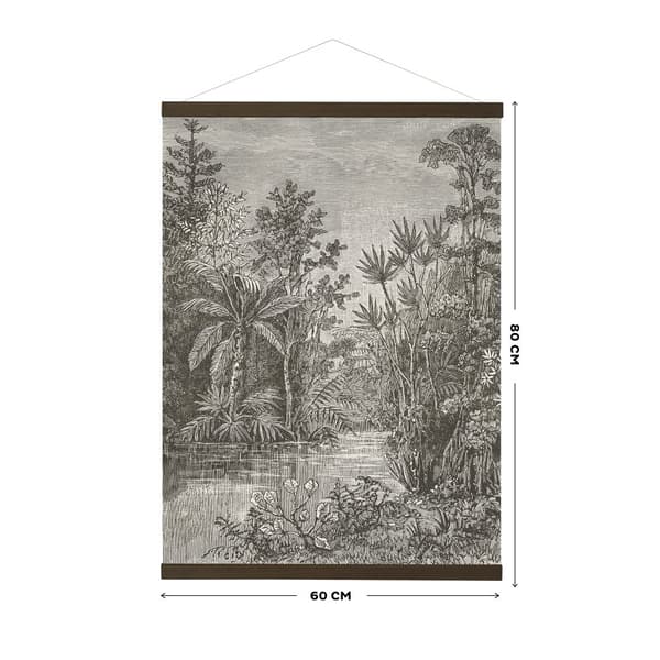 Art for the Home Hængende plakat Linned - Jungle Landscape Sepia - 80x60cm