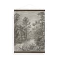 Miniatyrbillede 1 af 6: Art for the Home Hængende plakat Linned - Jungle Landscape Sepia - 80x60cm