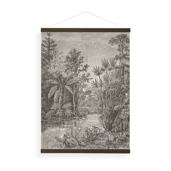 Art for the Home Hængende plakat Linned - Jungle Landscape Sepia - 80x60cm