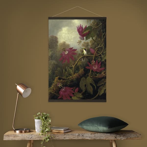 Art for the Home Hængende plakat Linned - Skønhed Skønhed Jungle Hummingbird - 100x70 cm