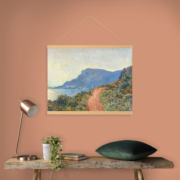 Art for the Home  hængende plakatlinned - sydligt landskab Monet Den røde vej - 60x80 cm