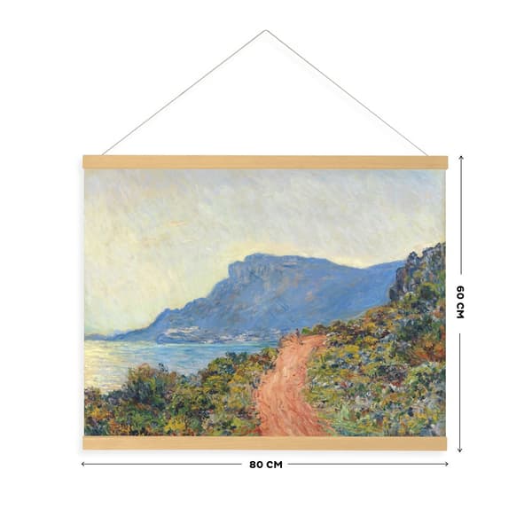 Art for the Home  hængende plakatlinned - sydligt landskab Monet Den røde vej - 60x80 cm